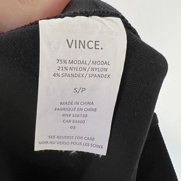 Vince Black Ribbed Stretch Knit Pull On Skinny Pants - Picture 7 of 8